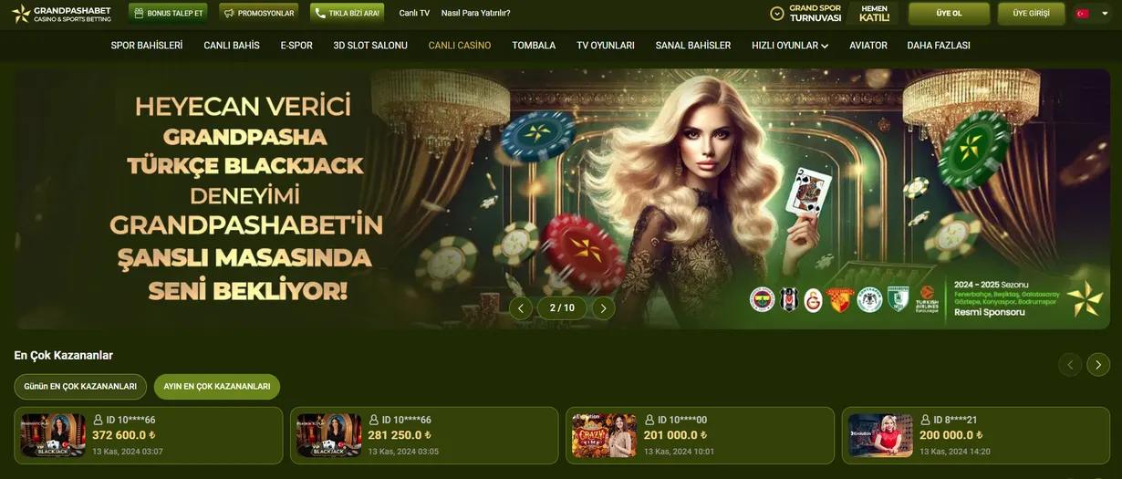 Grandpashabet Casino'da Sunulan Oyunlar Grandpashabet Casino'da Sunulan Oyunlar